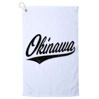 Okinawa Japan Varsity Script Retro Vintage Sports Style Golf Towel