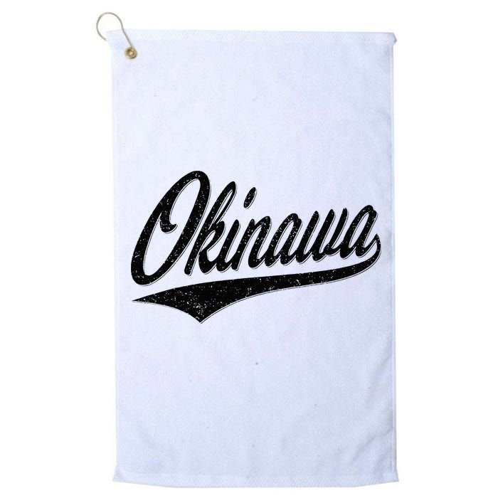 Okinawa Japan Varsity Script Retro Vintage Sports Style Golf Towel