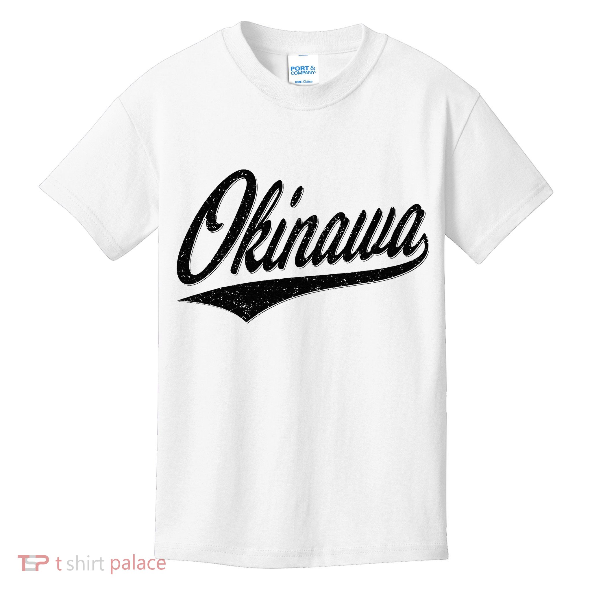 Okinawa Japan Varsity Script Retro Vintage Sports Style Kids T-Shirt