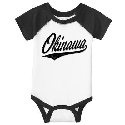 Okinawa Japan Varsity Script Retro Vintage Sports Style Infant Baby Jersey Bodysuit