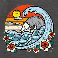 Opossum Japanese Wave Retro Surfer Possum Vector Backpack