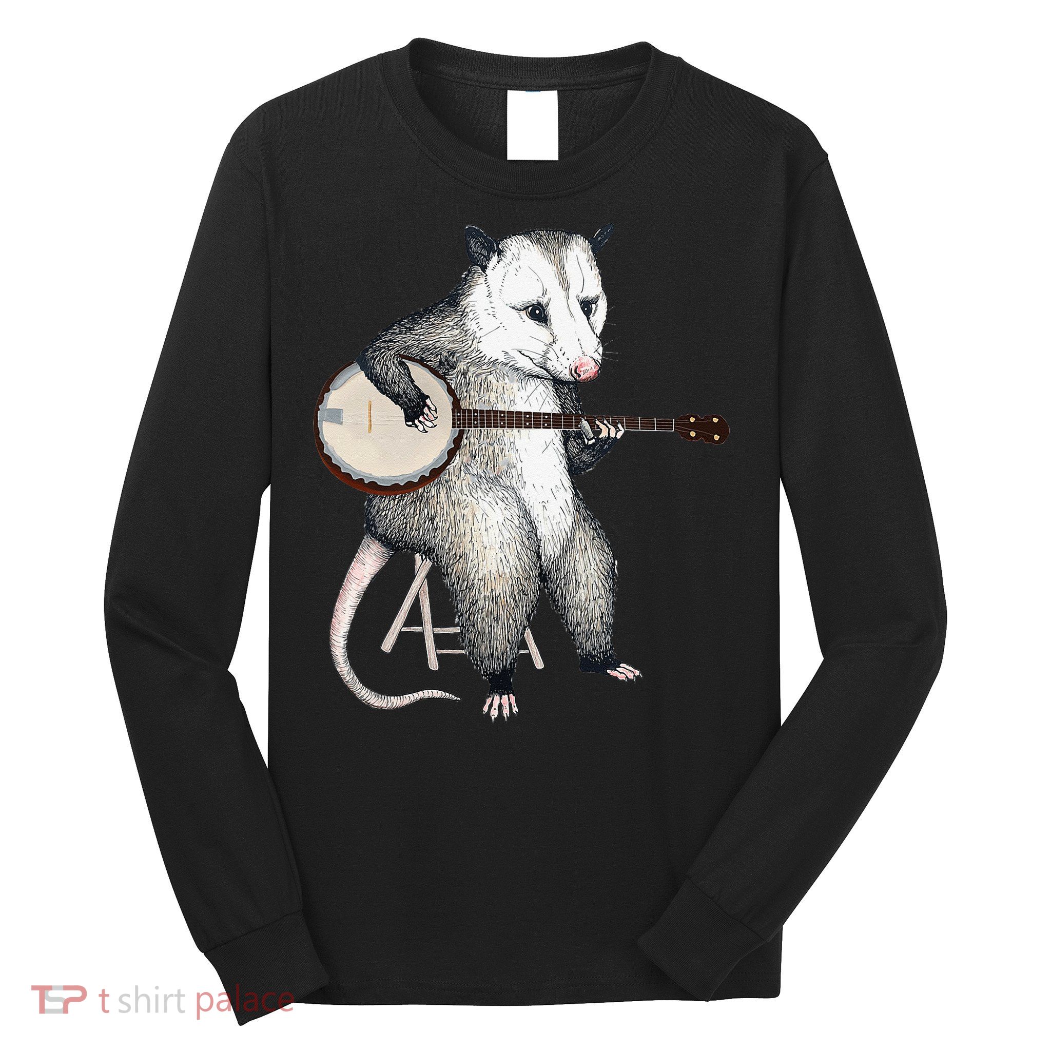 Opossum Japanese Wave Funny Vintage Possum Lover Long Sleeve Shirt