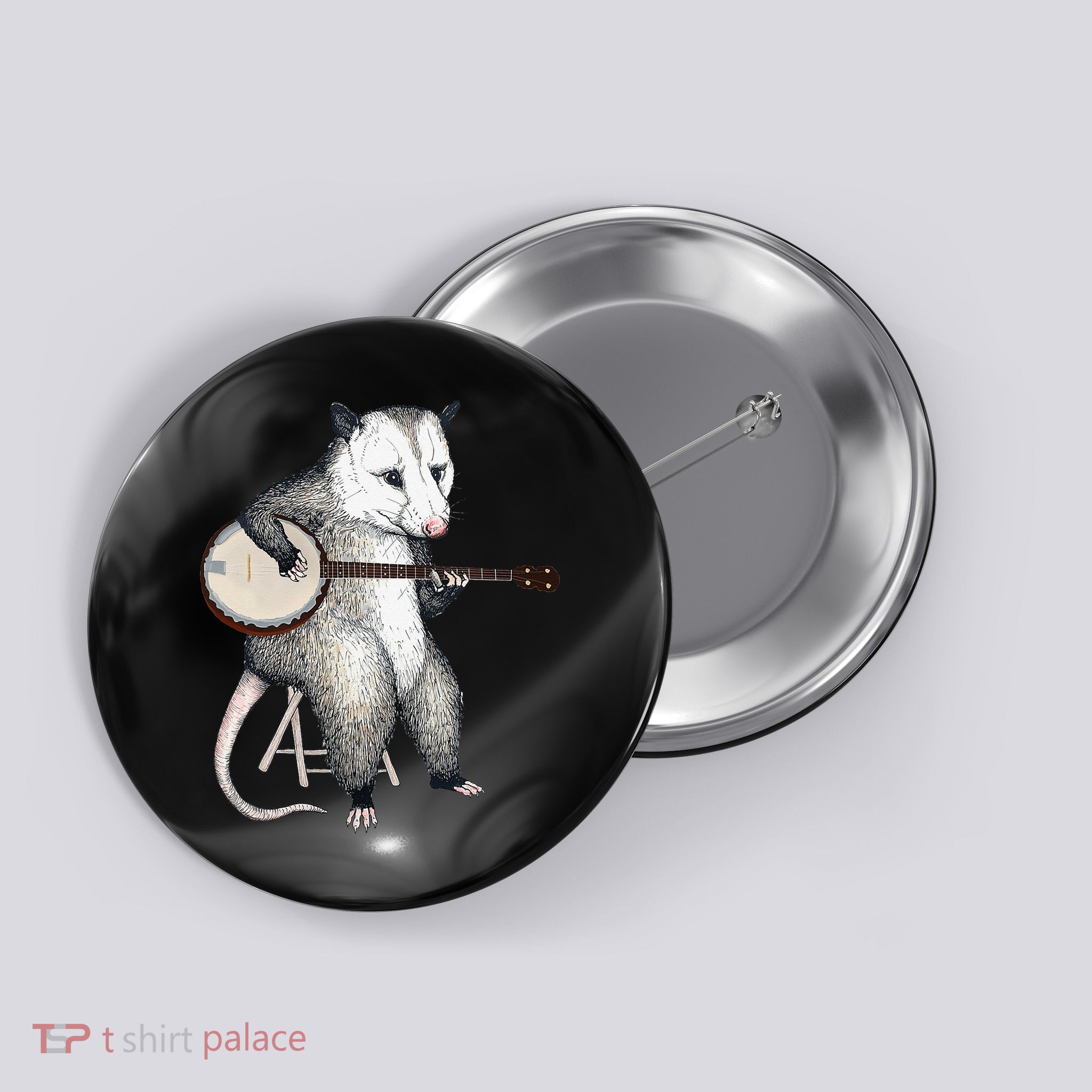 Opossum Japanese Wave Funny Vintage Possum Lover Button