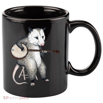 Opossum Japanese Wave Funny Vintage Possum Lover 11oz C Handle Ceramic Mug