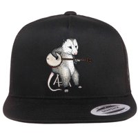 Opossum Japanese Wave Funny Vintage Possum Lover Flat Bill Trucker Hat