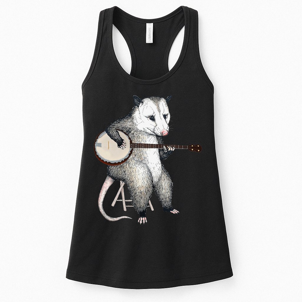 Opossum Japanese Wave Funny Vintage Possum Lover Womens Tank Top