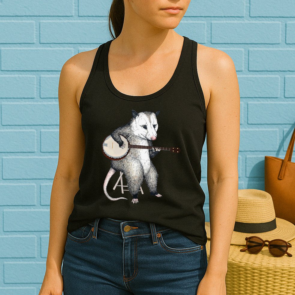 Opossum Japanese Wave Funny Vintage Possum Lover Womens Tank Top