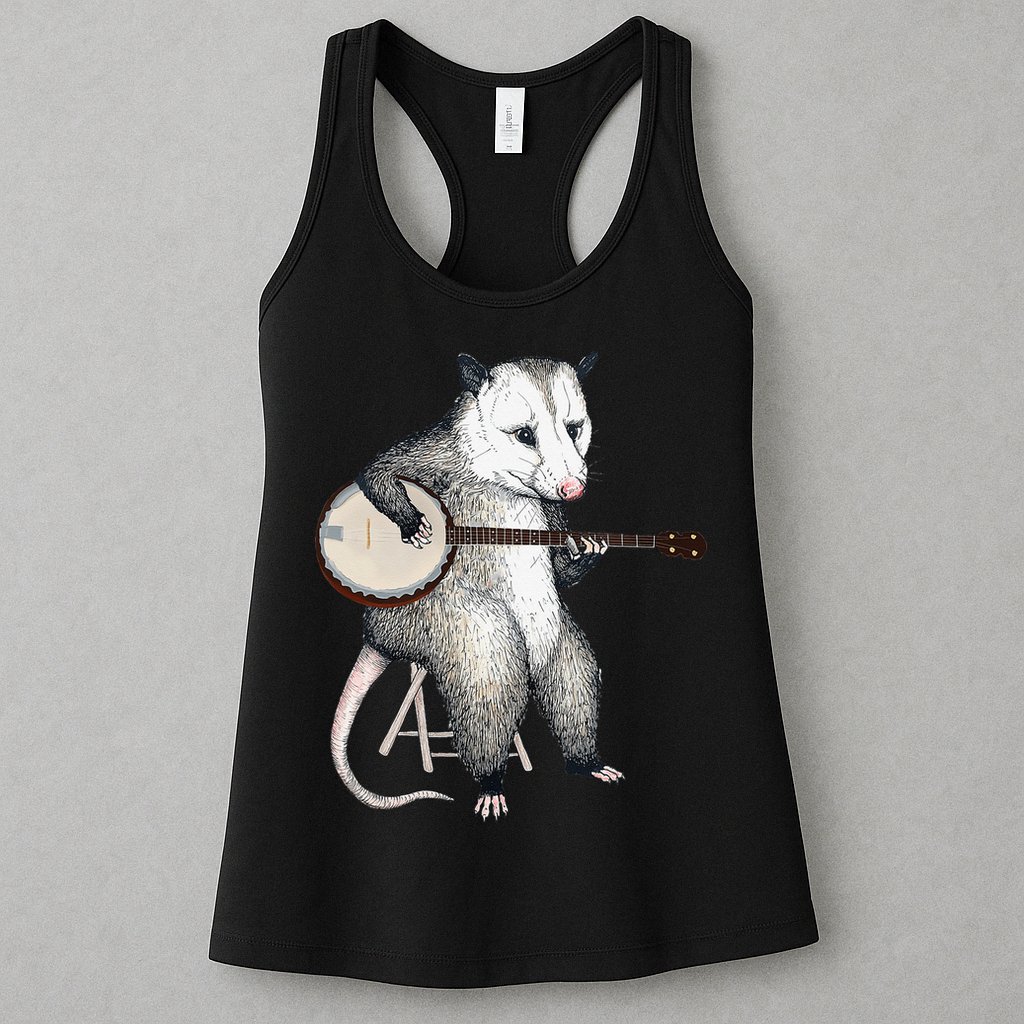 Opossum Japanese Wave Funny Vintage Possum Lover Womens Tank Top