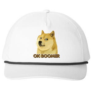 Ok Boomer Doge Snapback Five-Panel Rope Hat