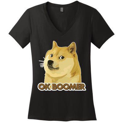 Ok Boomer Doge Women's V-Neck T-Shirt