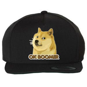 Ok Boomer Doge Wool Snapback Cap