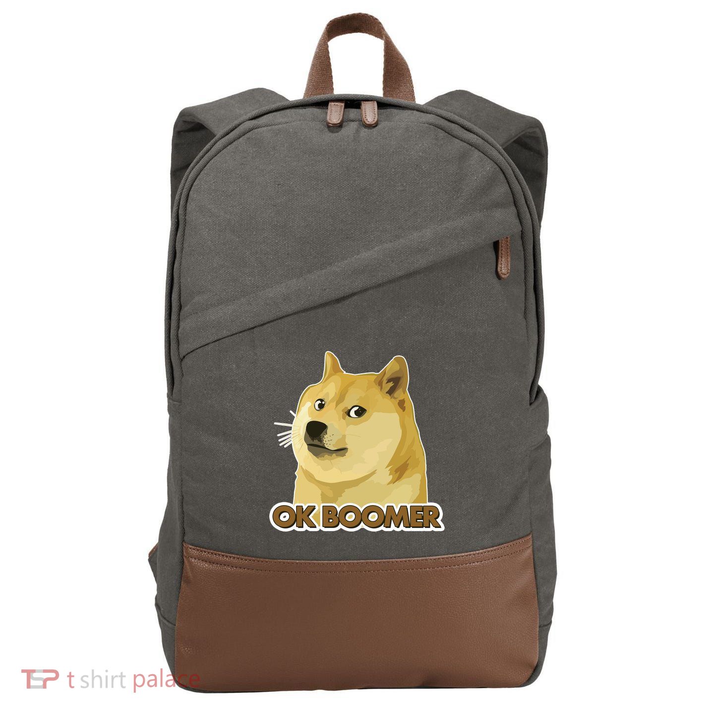 Ok Boomer Doge Cotton Canvas Backpack