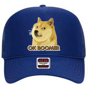 Ok Boomer Doge High Crown Mesh Back Trucker Hat