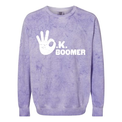 OK Boomer Funny Millenial OK Clapback Sarcasm Colorblast Crewneck Sweatshirt