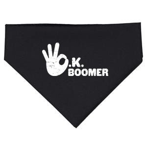 OK Boomer Funny Millenial OK Clapback Sarcasm USA-Made Doggie Bandana