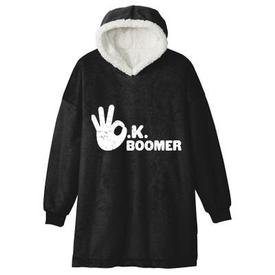 OK Boomer Funny Millenial OK Clapback Sarcasm Hooded Wearable Blanket