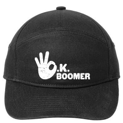 OK Boomer Funny Millenial OK Clapback Sarcasm 7-Panel Snapback Hat