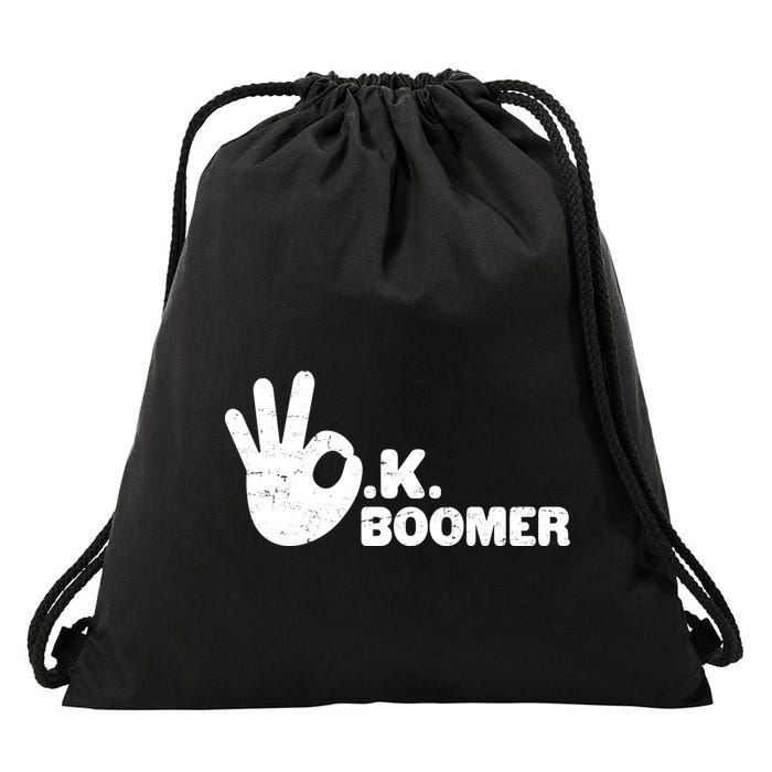 OK Boomer Funny Millenial OK Clapback Sarcasm Drawstring Bag