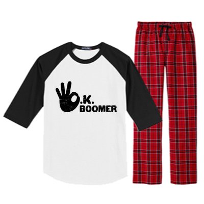 OK Boomer Funny Millenial OK Clapback Sarcasm Raglan Sleeve Pajama Set