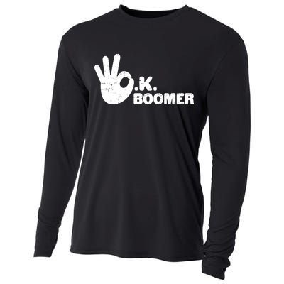 OK Boomer Funny Millenial OK Clapback Sarcasm Cooling Performance Long Sleeve Crew