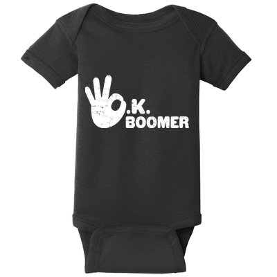 OK Boomer Funny Millenial OK Clapback Sarcasm Baby Bodysuit