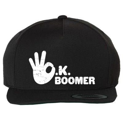 OK Boomer Funny Millenial OK Clapback Sarcasm Wool Snapback Cap