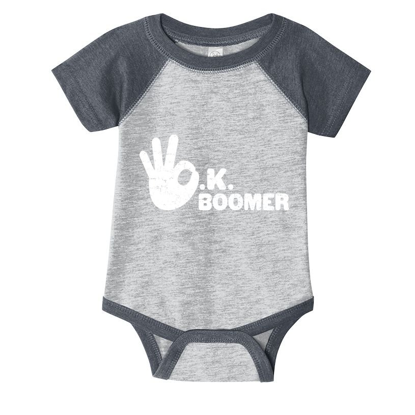 OK Boomer Funny Millenial OK Clapback Sarcasm Infant Baby Jersey Bodysuit
