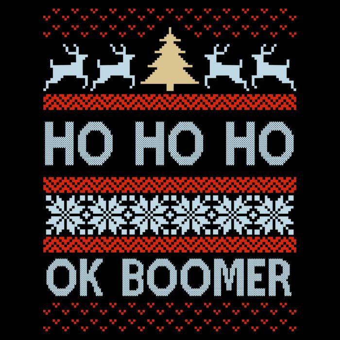 Ok Boomer Funny Ugly Christmas Sweater Ho Ho Ho  Sweatshirt