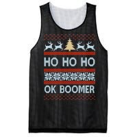 Ok Boomer Funny Ugly Christmas Sweater Ho Ho Ho  Mesh Reversible Basketball Jersey Tank