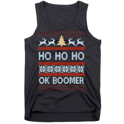 Ok Boomer Funny Ugly Christmas Sweater Ho Ho Ho  Tank Top