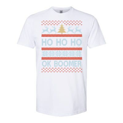 Ok Boomer Funny Ugly Christmas Sweater Ho Ho Ho  Softstyle® CVC T-Shirt