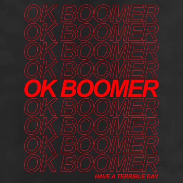 Ok Boomer Have a Terrible Day 7 Panel Mesh Trucker Snapback Hat