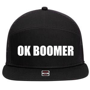 Ok Boomer Okay Gen Z Millennials Generation 7 Panel Mesh Trucker Snapback Hat