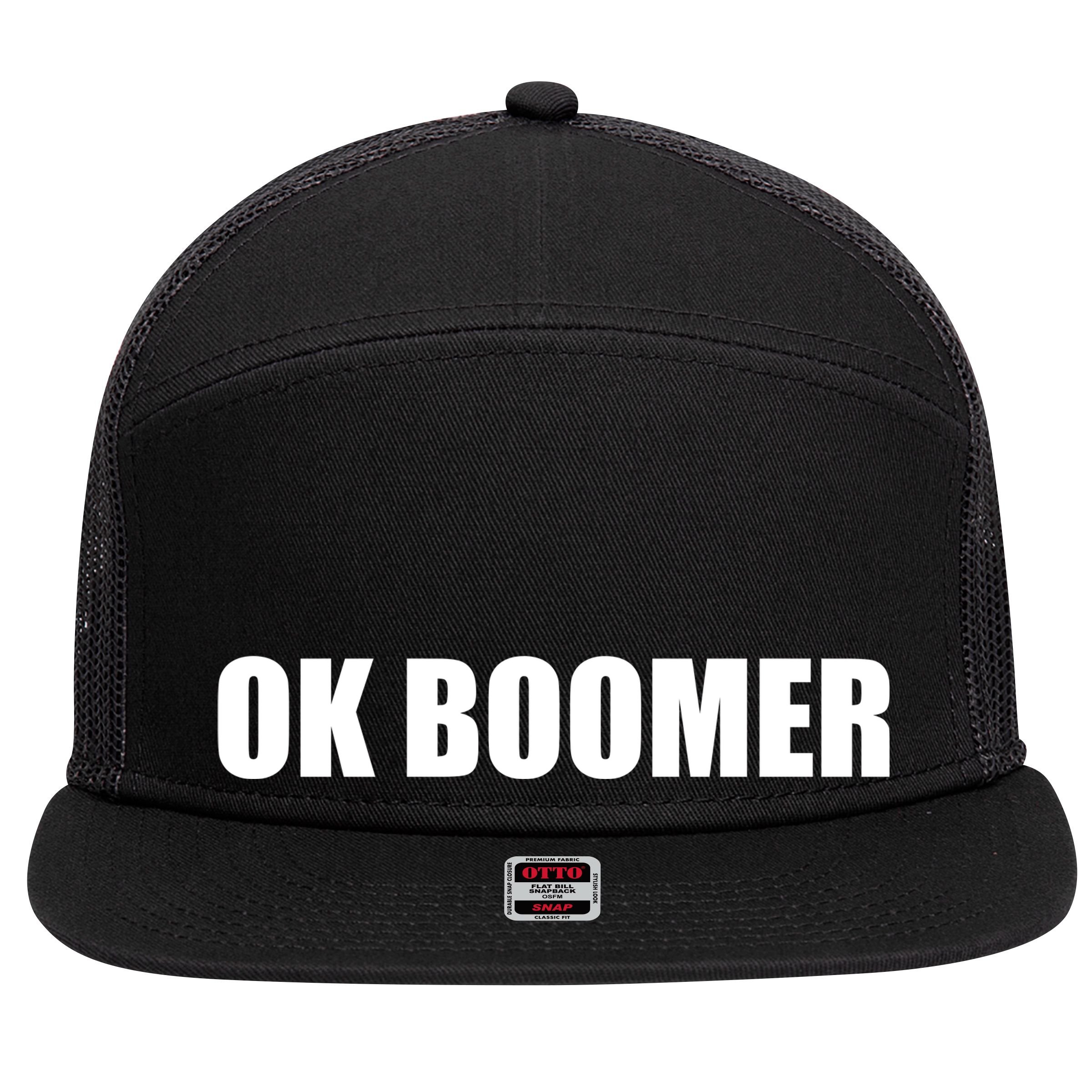 Ok Boomer Okay Gen Z Millennials Generation 7 Panel Mesh Trucker Snapback Hat