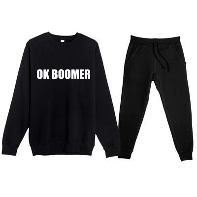 Ok Boomer Okay Gen Z Millennials Generation Premium Crewneck Sweatsuit Set