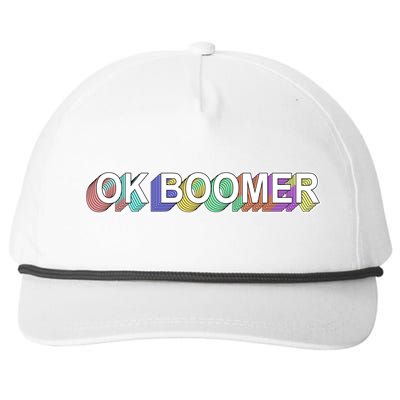 Ok Boomer Retro 80's Colors Snapback Five-Panel Rope Hat