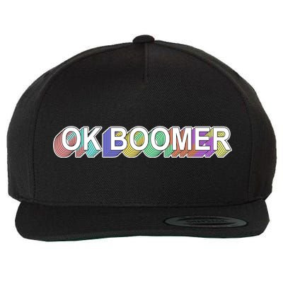 Ok Boomer Retro 80's Colors Wool Snapback Cap