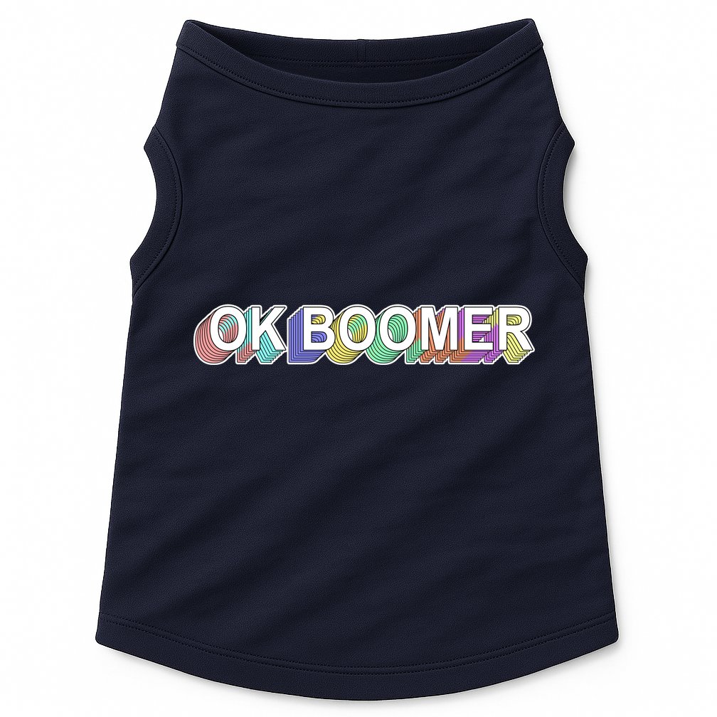 Ok Boomer Retro 80's Colors Doggie Tank