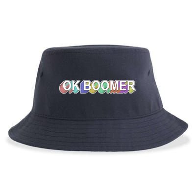 Ok Boomer Retro 80's Colors Sustainable Bucket Hat