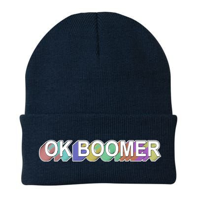 Ok Boomer Retro 80's Colors Knit Cap Winter Beanie