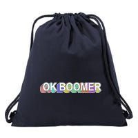 Ok Boomer Retro 80's Colors Drawstring Bag