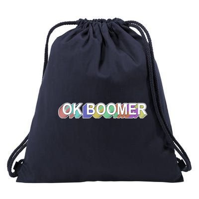 Ok Boomer Retro 80's Colors Drawstring Bag