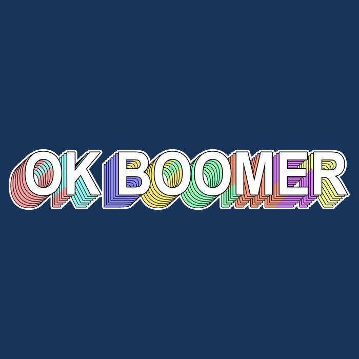 Ok Boomer Retro 80's Colors Drawstring Bag
