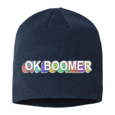 Ok Boomer Retro 80's Colors Sustainable Beanie