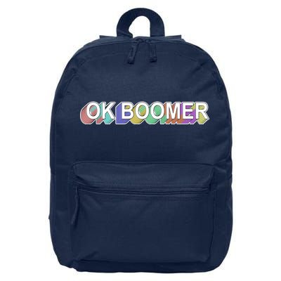 Ok Boomer Retro 80's Colors 16 in Basic Backpack