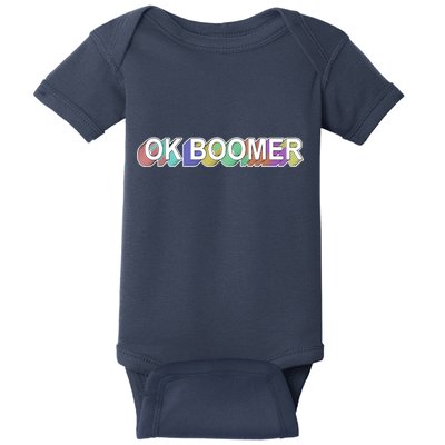 Ok Boomer Retro 80's Colors Baby Bodysuit