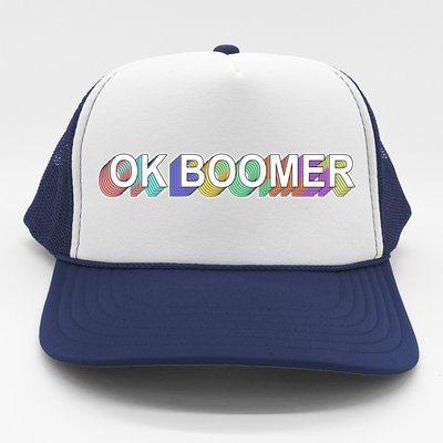 Ok Boomer Retro 80's Colors Trucker Hat