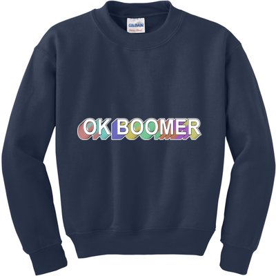 Ok Boomer Retro 80's Colors Kids Sweatshirt