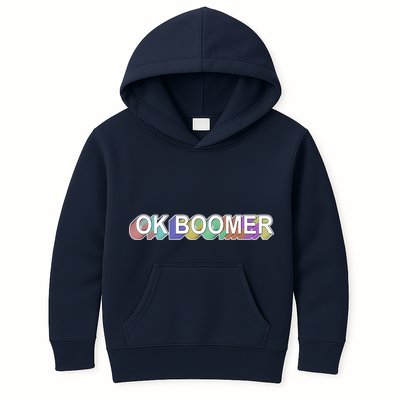 Ok Boomer Retro 80's Colors Kids Hoodie