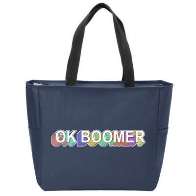 Ok Boomer Retro 80's Colors Zip Tote Bag